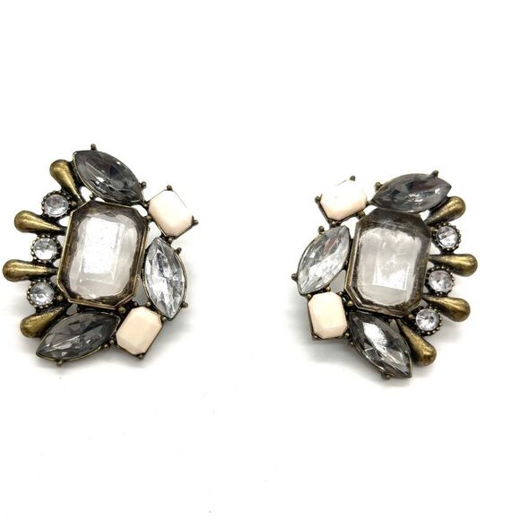 Art Deco Glass Crystals earrings - Picture 3 of 3